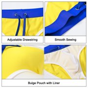 TANBOM Men's Sexy Polyamide Triangle Swim Trunks Adjustable Drawstring Big Pouch Comfortable Breathable Green Blue Yellow M