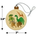 thumbnail image 6 of Dinosaurs Hanging Out Tyrannosaurus Rex Triceratops Stegosaurus Brontosaurus Wood Christmas Tree Holiday Ornament, 6 of 6