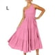 thumbnail image 5 of Minnieouse Vestido largo de mujer estético sin mangas plisado un hombro vestido de noche Club playa vacaciones mujer ropa de verano Vestidos Rosa L Minnieouse AP011089-07, 5 of 6