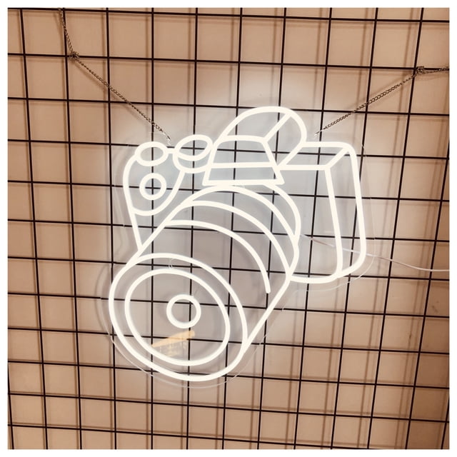 Letrero De Neón LED Con Forma Cámara Para Pared, Ideal Para Estudio Fotográfico, Decoración Creativa, Dormitorio, Sala Juegos, 19.6918.23in/5046.3cm