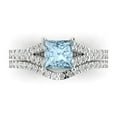 thumbnail image 2 of Clara Pucci 14K White Gold 3.4 Simulated Blue Diamond Engraveable Engagement Ring + Wedding Band Set, 2 of 7