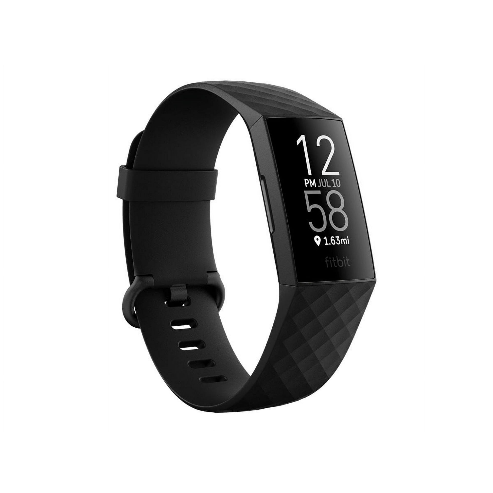 Fitbit Charge 4 Black activity tracker with band elastomer black wrist size up to 9.72 in monochrome Bluetooth Walmart