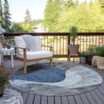 thumbnail image 6 of Addison Rugs Chantille Indoor/Outdoor Transitional Art Deco Blue Washable Round Rug, 8' x 8', 6 of 6