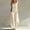 Beige, variant on Casual Summer Sleeveless Jumpsuit With V-Neck Button Front And Striped Pattern, Solid Loose Fit