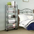 thumbnail image 2 of Topbuy 5Tier Mesh Rolling Utility Cart Storage Basket Home Kitchen w/Wheel Black, 2 of 7