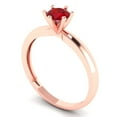 thumbnail image 2 of 0.5 ct Round Cut Simulated Ruby Solitaire 18K Rose Gold Womens Engagement Ring, 2 of 5