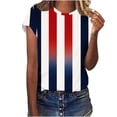 thumbnail image 7 of 4th of July Shirts Women USA T-Shirt American Flag Crew Neck Tee Tops, 7 of 7