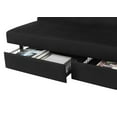 DHP Sola Storage Futon with Storage Drawers, Black Microfiber