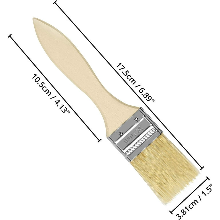 24 Pack of Paint Brushes - Brush Head 38.1mm (1.5 inch) & Overall Brush  Size 17.5cm (6.89 inches) Suitable for Messy Jobs That Involve Chip  Painting, Silicon, Gesso, Staining, Varnishes, Glues 