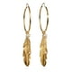 thumbnail image 1 of VANGANIA arracadas con dijes de pluma y perla mayorca tipo charm elegantes, 1 of 5