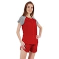 thumbnail image 3 of Inkmeso Solid 2 Pc Nightwear Set For Women Raglan Sleeves Button-Down Top & Shorts Sleepwear-82, 3 of 7