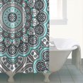 thumbnail image 4 of Boho Floral Shower Curtain 72x72 Inches - Tropical Leaves, Vintage Botanical Print, Waterproof Fabric for Chic Bathroom Decor, Modern Farmhouse & Bohemian Style, 4 of 5