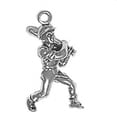 thumbnail image 1 of Sterling Silver 30" Unisex 1.5mm Box Chain 3D Baseball Player Swinging Bat Pendant Necklace, 1 of 2
