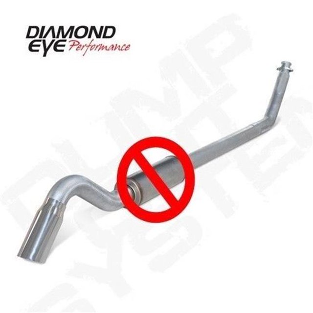 Diamond Eye Performance DEPK4212A-TDRP 4 In. Turbo Single Muffler Replacement Pipe Exhaust Kit