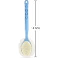 thumbnail image 5 of Cepillo para el cuerpo de la ducha con cerdas y lufa, esponja de malla para baño con mango largo curvado para baño exfoliante de la piel, cerdas de masaje adecuadas, 5 of 5