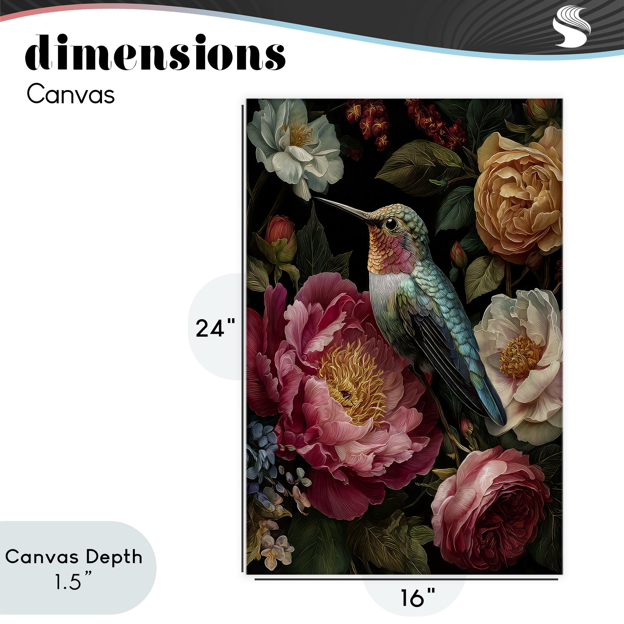Stupell Industries Hummingbird & Lush Blooms Canvas Wall Art, design by The Wands Want