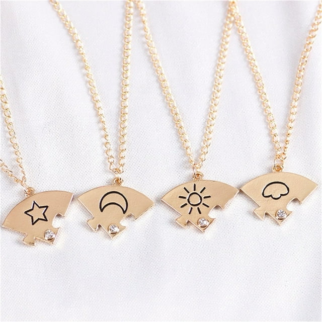 Xihbxyly Conjunto de Collar de Estrella y Sol, Diseño Geométrico, Ideal Como Regalo para Amigos, Parejas y Novias. Cadena de Suéter de Moda, Joyería Inspirada En La Naturaleza, de Aleación, Juego de
