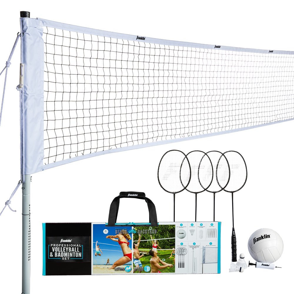 Franklin Sports Volleyball & Badminton Combo Professional Set