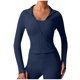 thumbnail image 2 of Chaquetas y abrigos casuales sin capucha de manga larga para mujer, moda femenina, de manga larga, lisas, con cremallera, cuello alto, ropa deportiva para exteriores, chaqueta, blusa, blusa de poliést, 2 of 5
