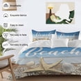thumbnail image 3 of 3 Piece Blue Starfish Duvet Cover Set Twin Size,Microfiber Comforter/Quilt Cover with Corner Ties and 2 Pillowcases,Coastal Coral Ocean Ombre Brown Wooden All Season Soft Bedding with Zipper Closure, 3 of 8