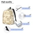 thumbnail image 5 of Casual Canvas Backpack Without Interlayer Large Capacity Stick Bag Design For Outdoor Shopping Office Outdoor Sports Beige Checked Hand-Drawn Sketch_1 Medium, 5 of 7