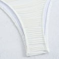 thumbnail image 5 of Swimsuits For Women Sevevn Women's Textured Underwire Bikini Set V Notch High Cut Swimwear Tie Side Ribbed Swimsuits White S, 5 of 8