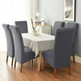 thumbnail image 2 of Large Chair Covers for Dining Room, Geometric Jacquard Slipcover for Large Dining Chair, Soft Stretch Washable Removable Parsons Chair Protector,Set of 2,Dark Gray, 2 of 7