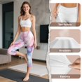 thumbnail image 6 of HELLHERO Marbled Printed Yoga Leggings for Women High Waisted Capri Leggings Breathable Yoga Pants with Pockets, S, 6 of 7