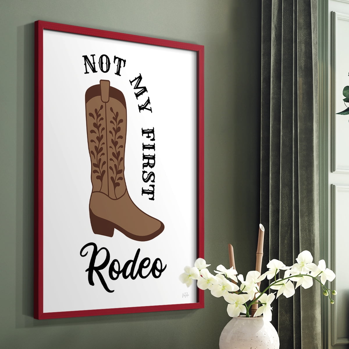 Not My First Rodeo in Red Solid Wood 8 x 10 Framed Print
