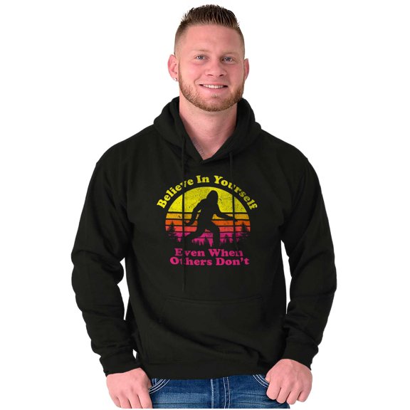 Believe In Yourself Bigfoot Sasquatch Unisex Plus Fleece Graphic Hoodie Brisco Brands 2X