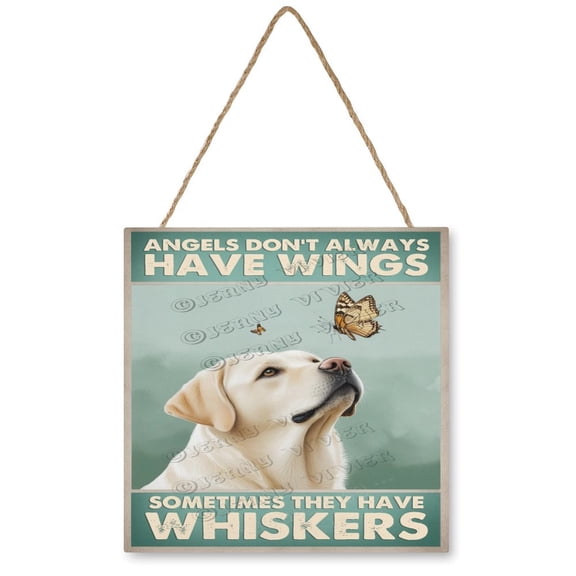 Labrador Hanging Printed Wall Plaque Wood Signs,Home Décor, Dog Decorations for The Home, Dog Wall Décor, Gift for Dog Pet Lover 12x12 inches