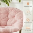 thumbnail image 4 of Sybels Cozy Saucer Chair: XL faux fur lounger for bedrooms, dorms & gaming，Foldable moon/mushroom design saves space， Pink, 4 of 6