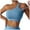 Light Blue, variant on MIASHUI Bras for Women Backless Sports Bra Women's One Shoulder Padded Bustier Push Up Gym Tops Straps Yoga Bra Workout Bra