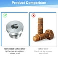 thumbnail image 4 of Uxcell 2-Pack Tapón de ajuste de tubería de cabeza hexagonal interior M18x1.5mm, tapón de socket de acero inoxidable con anillo de sellado, 4 of 6