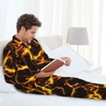 thumbnail image 6 of Lsque Orange Lightning Pattern Long Sleeve Pajama Set for Men - Soft 2-Piece Sleepwear and Loungewear Set with Pockets, Comfy Nightwear-Large, 6 of 7