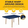 thumbnail image 4 of Dark Blue Table Cloths for 5 Foot Rectangle Tables, Retro Farmhouse Plants Wall Lines Texture Patio Waterproof Elastic Fitted Tablecloths, Washable Rectangular Table Cover for Camping, 4 of 8