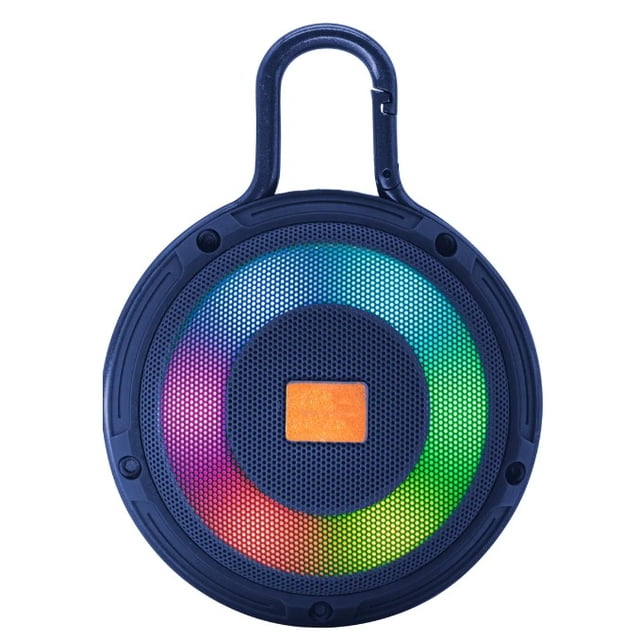 Bocina Portátil Bluetooth Recargable USB Luz RGB Radio Azul