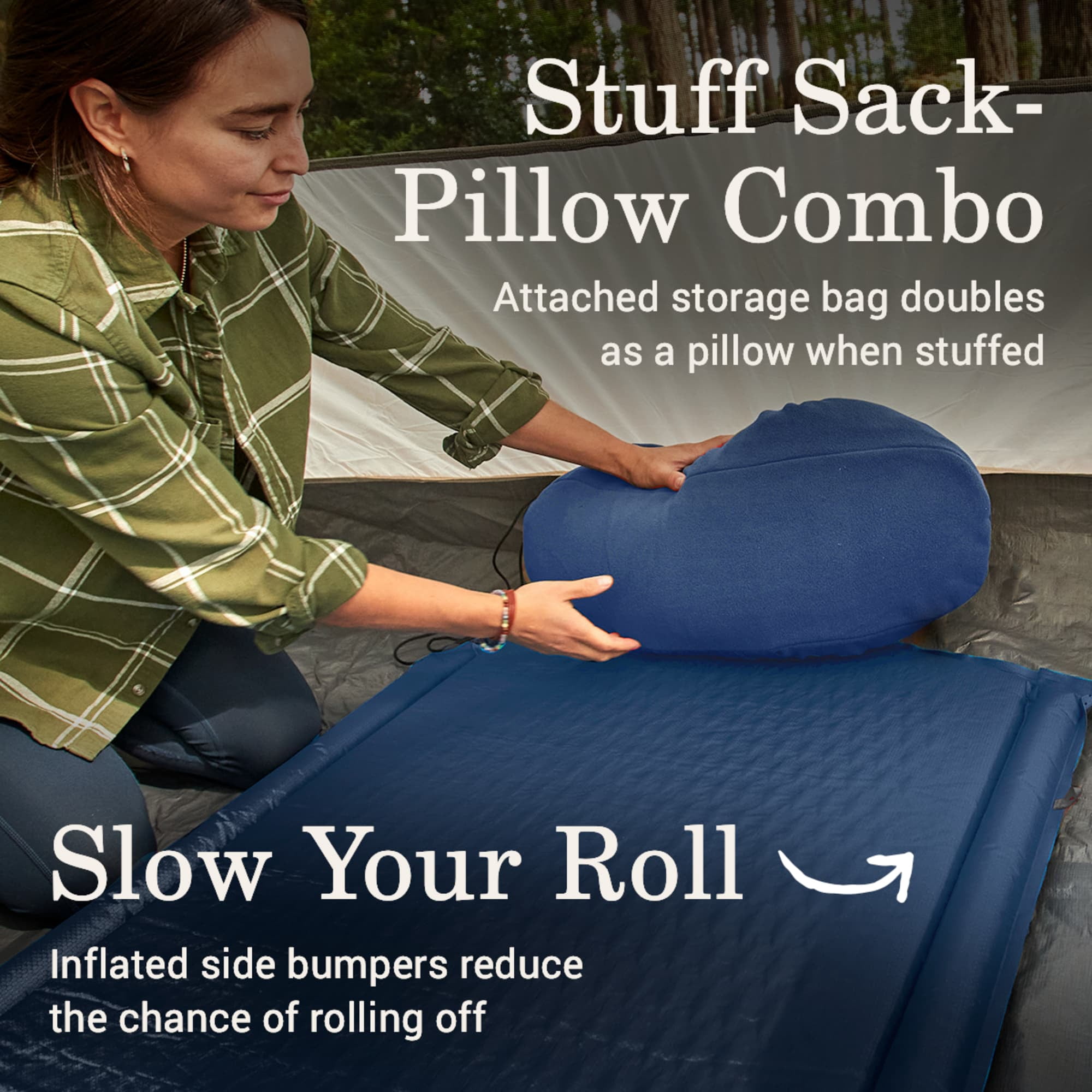 Coleman Montauk Big and Tall Self-Inflating Sleeping Pad, Blue Nights