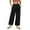 Black, variant on Lenpel Wide Leg Pants for Woman Elastic High Waisted Baggy Cotton Linen Pants Palazzo Casual Trousers with Pockets