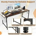 thumbnail image 6 of Costway Set of 2 Meeting Room Desk with Charging Station & Headphone Hook Metal Frame Brown, 6 of 8