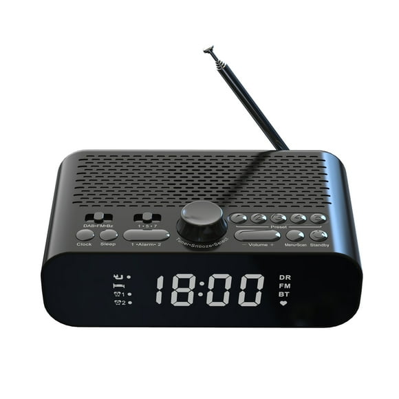 Digital Bedside DAB/ clock radio with BT streaming play,Jumbo LED display,dual alarm,long work time rechargeable battery,Hi-Fi speaker with woofer unit