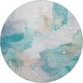 thumbnail image 2 of Addison Rugs Mayfield Premium Machine Washable Transitional Abstract Turquoise Round Rug, 8' x 8', 2 of 6