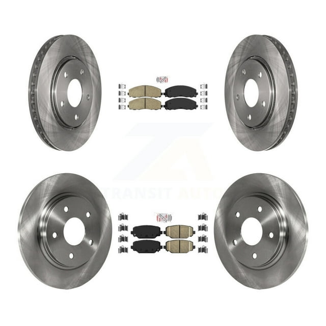 Transit Auto Front Rear Ceramic Pads and Disc Brake Rotors Kit for Car 2017-2018 Dodge Grand Caravan with Single Piston Caliper K8A-106847