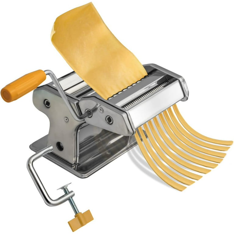 Oxgord Pasta Maker Machine Stainless Steel Adjustable Thickness Roller Hand  Crank Cutter