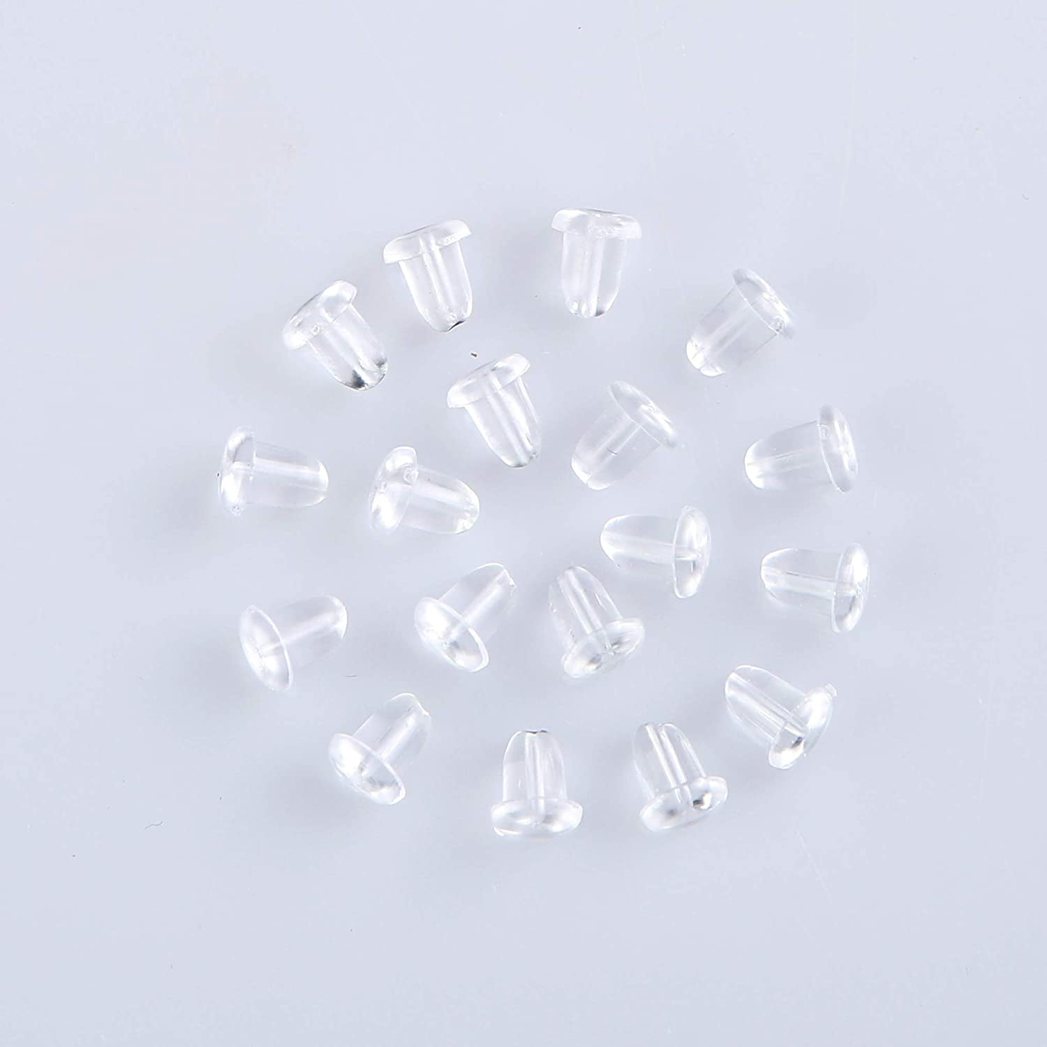 Amazon.com: 100 Pcs / 1 Pack Replacement Clear Soft Plastic Earring Back  Caps Stopper Plugs : Office Products