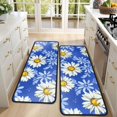 thumbnail image 4 of Kitchen Rugs Sets Of 2,Blue Daisy Flower Lightblue Petals Pattern Anti Fatigue Kitchen Mat Rugs Non Slip Washable,Decorative Kitchen Floor Mats for Kitchen,Sink,Laundry,17"x47"+17"x47", 4 of 5