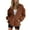 Brown, variant on Workout Sets for Women Long Sleeve Zip up Hoodies Jackets with Pcokets Biker Shorts 2 Piece Outfits Sweatsuit
