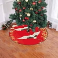 thumbnail image 2 of FMSHPON White Crane Sunrise Xmas Christmas Tree Skirt Stand Mat for Holiday Party Decoration Indoor Outdoor 48 inches, 2 of 3