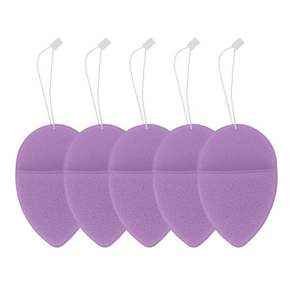 Unique Bargains 5 Pcs Compressed Facial Sponge Teardrop-shaped Reusable Cleansing Puff Purple