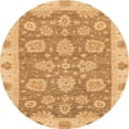 thumbnail image 1 of Ahgly Company Indoor Round Abstract Orange Abstract Area Rugs, 5' Round, 1 of 6